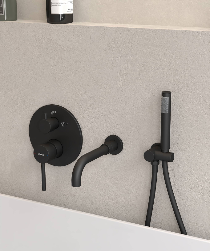 Rubinetto miscelatore per vasca da incasso Nero - Corbeau - small