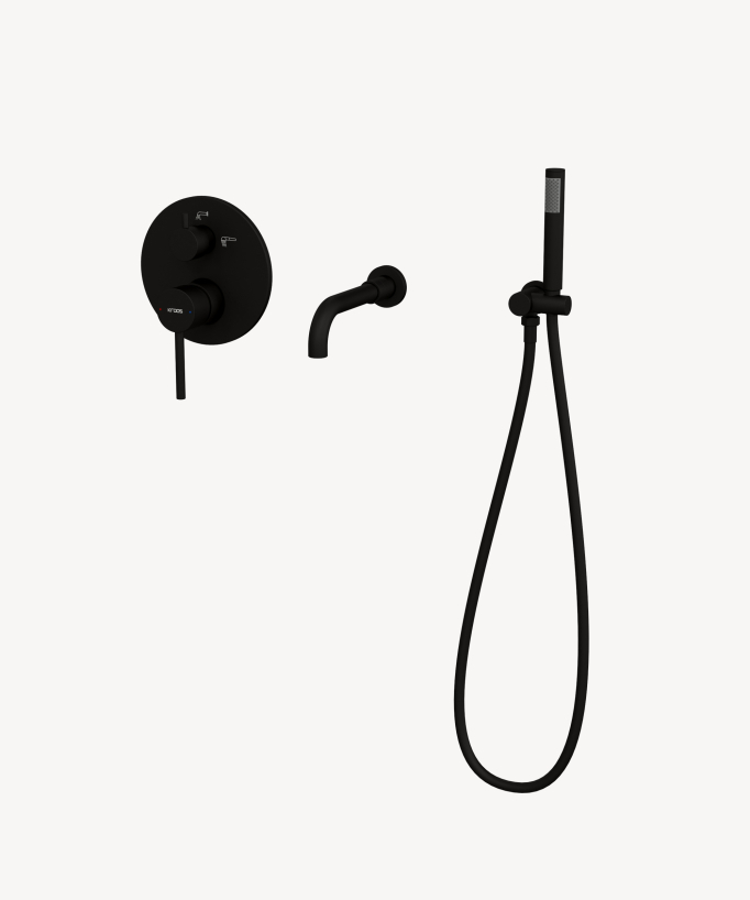 Rubinetto miscelatore per vasca da incasso Nero - Corbeau - small