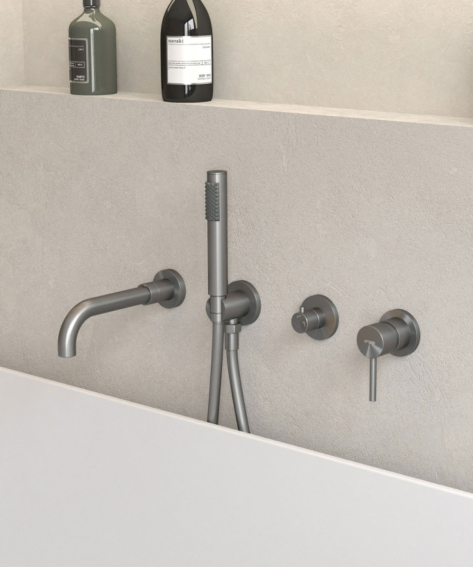 Miscelatore vasca da incasso 4 fori gunmetal - Corbeau