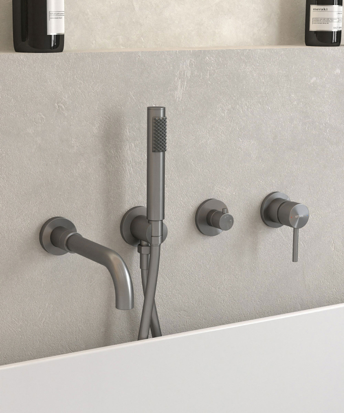 Miscelatore vasca da incasso 4 fori gunmetal - Corbeau