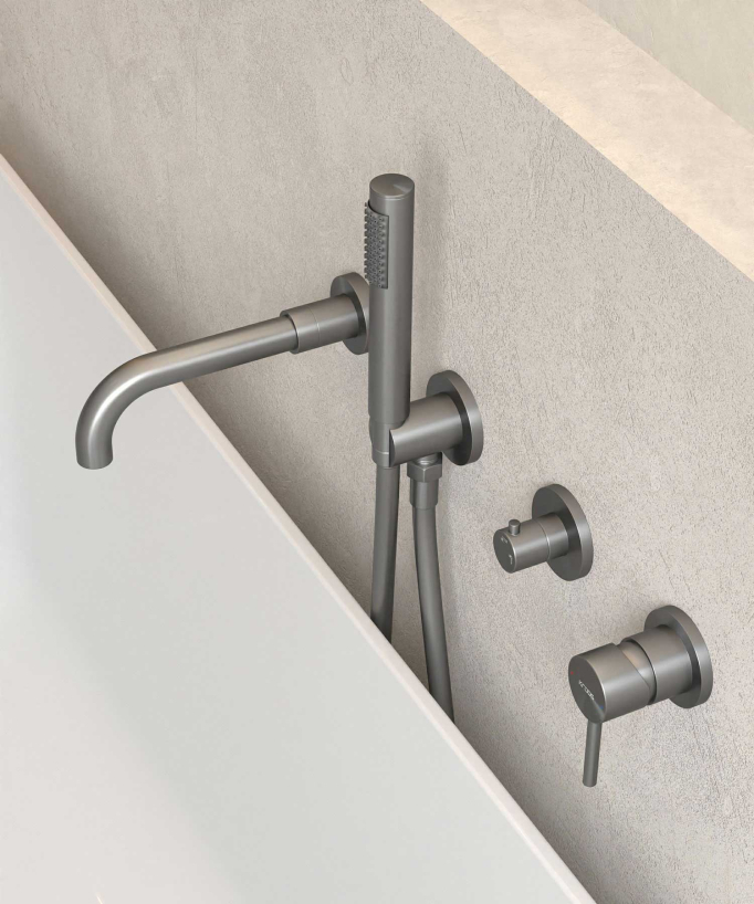 Miscelatore vasca da incasso 4 fori gunmetal - Corbeau