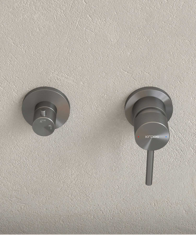 Miscelatore vasca da incasso 4 fori gunmetal - Corbeau