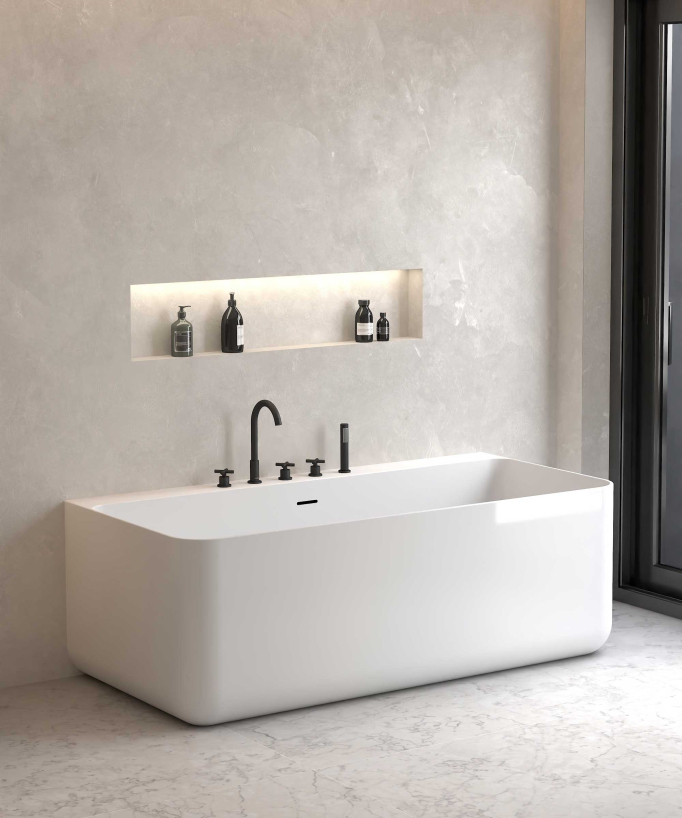 Rubinetto miscelatore per vasca-doccia a 5 fori da appoggio Nero - Corbeau
