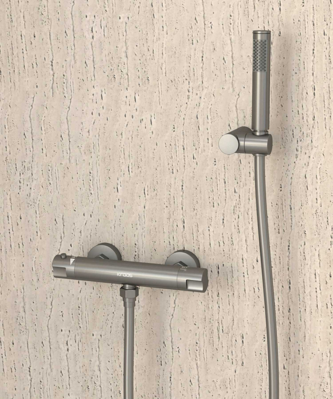 Miscelatore termostatico per doccia Gun metal - Corbeau