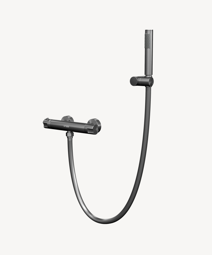 Miscelatore termostatico per doccia Gun metal - Corbeau