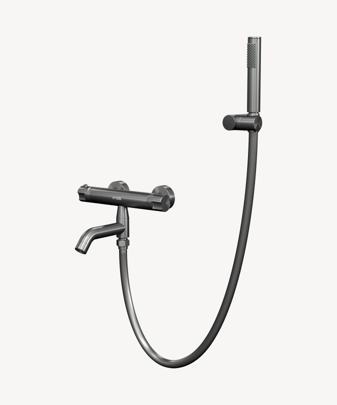 Miscelatore vasca a parete termostatico gunmetal - Corbeau
