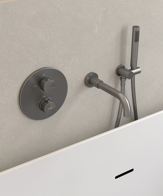 Miscelatore vasca da incasso termostatico gunmetal - Corbeau