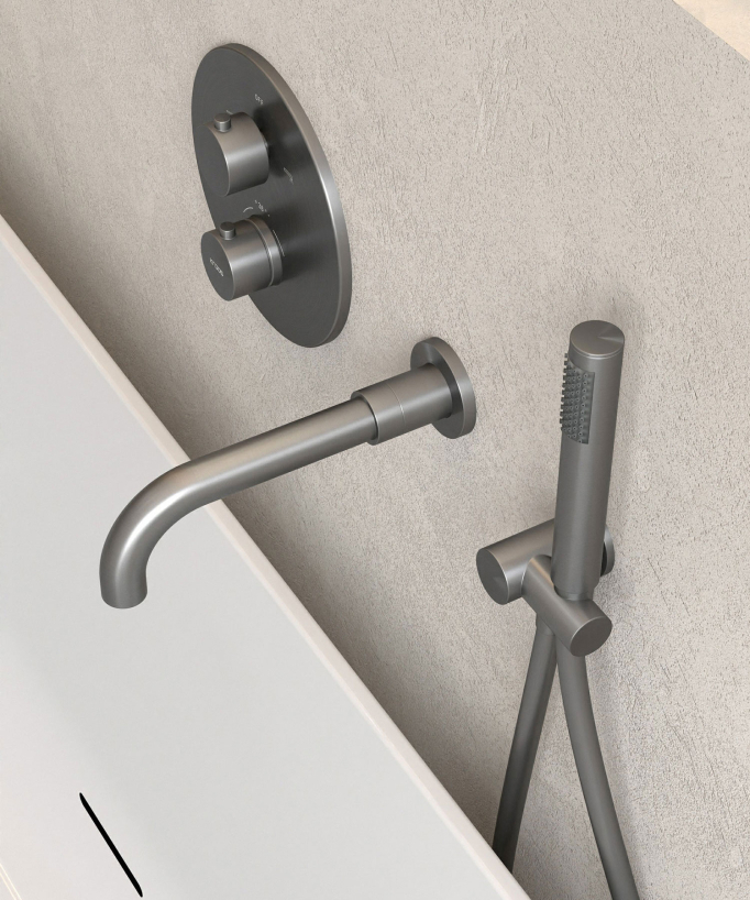 Miscelatore vasca da incasso termostatico gunmetal - Corbeau