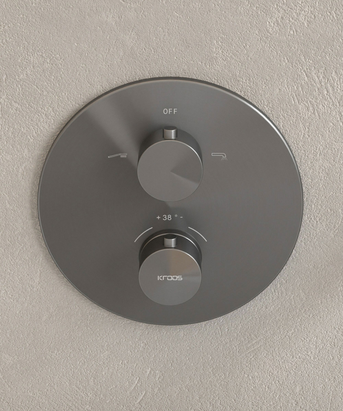 Miscelatore vasca da incasso termostatico gunmetal - Corbeau