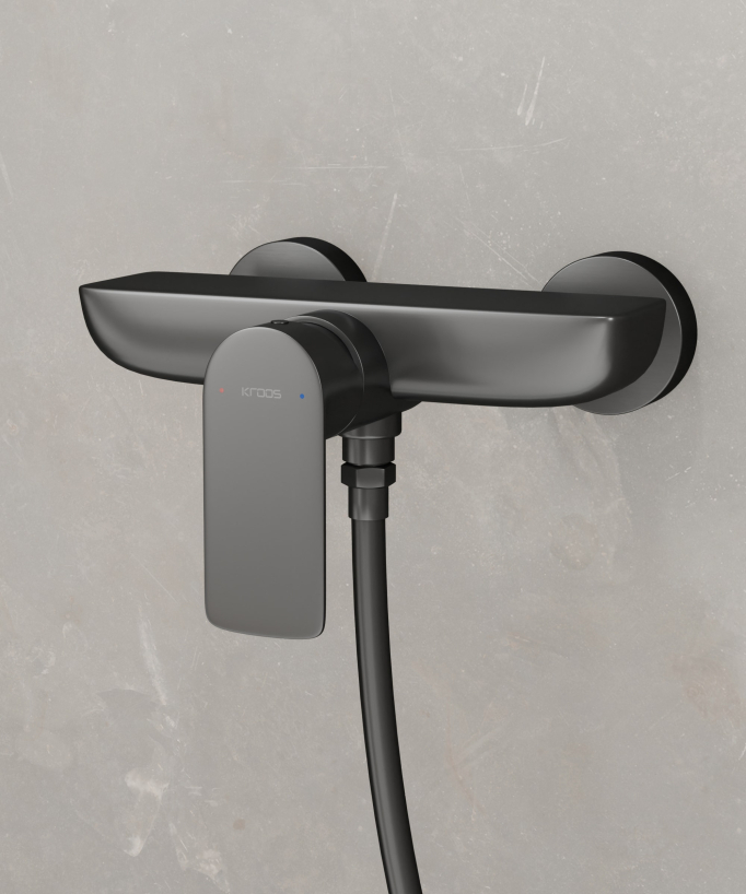 Miscelatore doccia a parete gun metal – Nunki