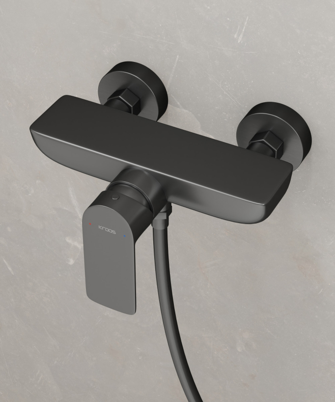 Miscelatore doccia a parete gun metal – Nunki
