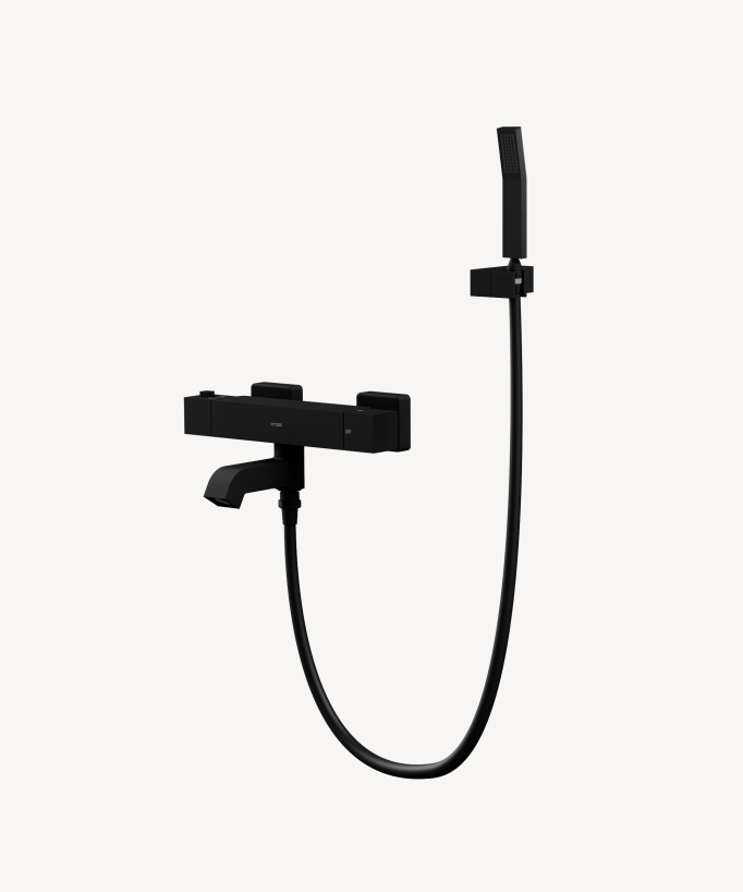 Miscelatore termostatico per vasca a muro Nero - Sirius - small
