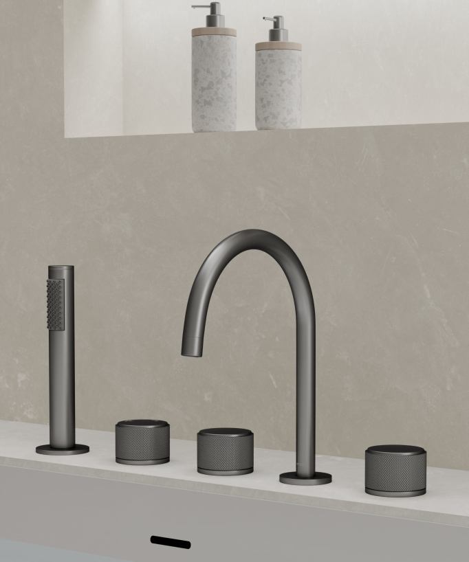Miscelatore bordo vasca Gun metal - Leros