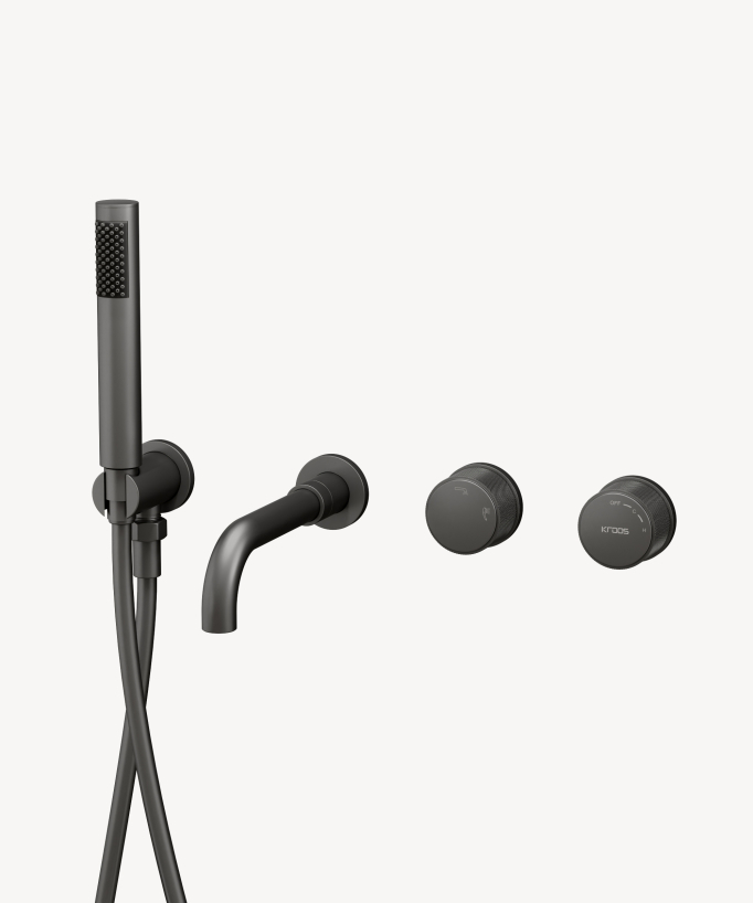 Miscelatore vasca incasso Gun metal - Leros