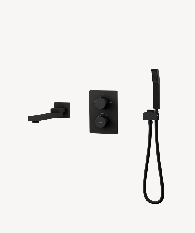 Miscelatore termostatico incasso vasca-doccia Nero - Sirius