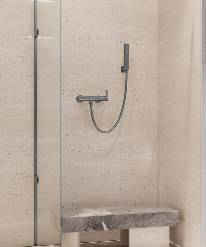 Miscelatore doccia a parete Gun metal - Fiumina