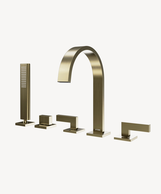 Miscelatore bordo vasca oro spazzolato - Céfalu