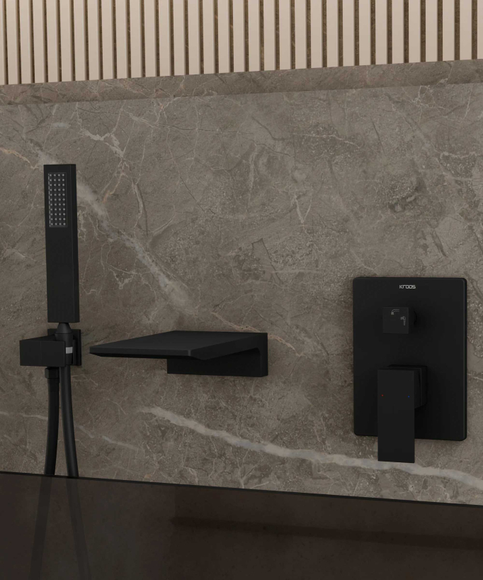 Miscelatore per vasca da incasso Nero - Thilia - small