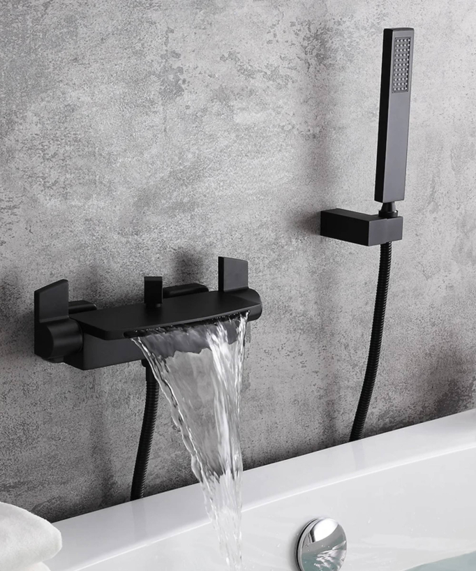 Rubinetto miscelatore per vasca-doccia a muro, a cascata - small