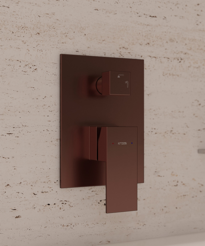 Miscelatore a cascata per vasca-doccia incasso Oro rosa spazzolato - Sirius