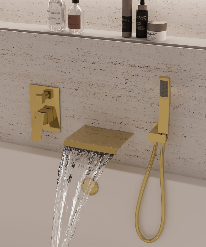 Miscelatore a cascata per vasca-doccia incasso Dorato - Sirius