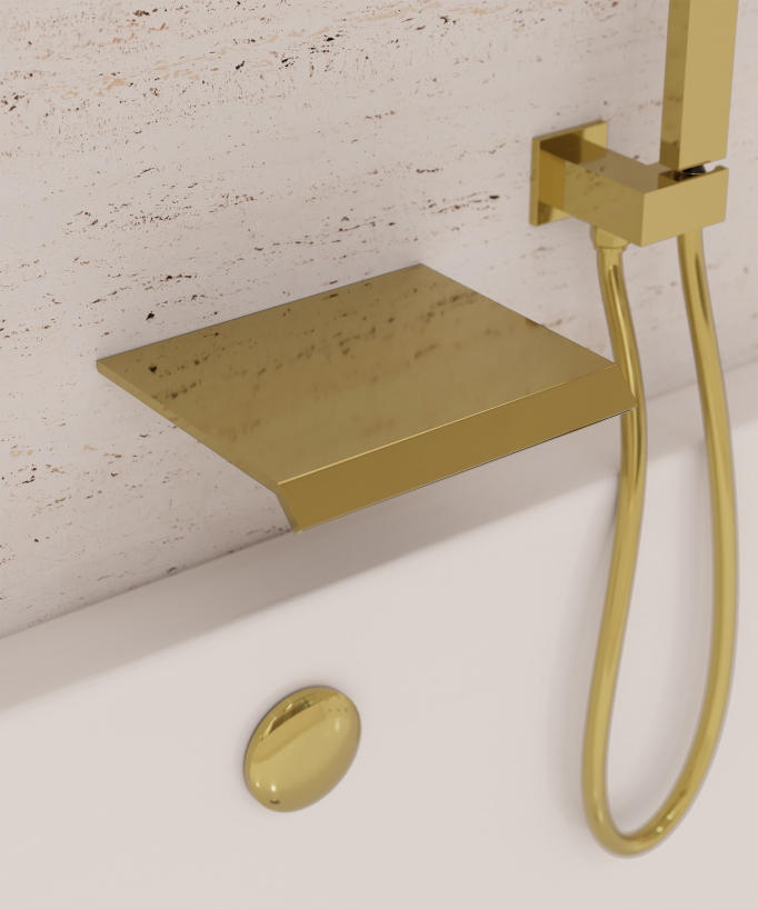 Miscelatore a cascata per vasca-doccia incasso Dorato - Sirius