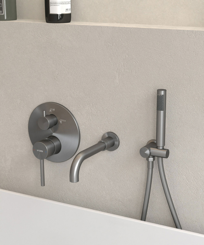 Rubinetto miscelatore vasca da incasso gunmetal - Corbeau - small