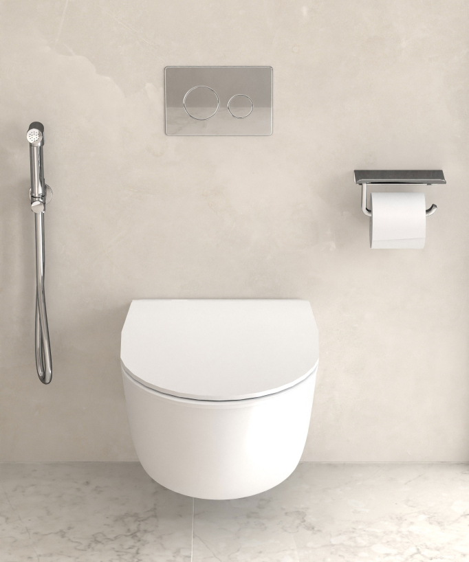 Kit doccetta WC da parete rotonda