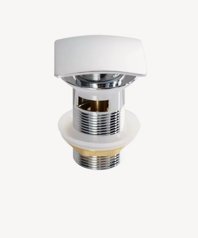 Bonde lavabo quadrata con troppopieno - Cromato