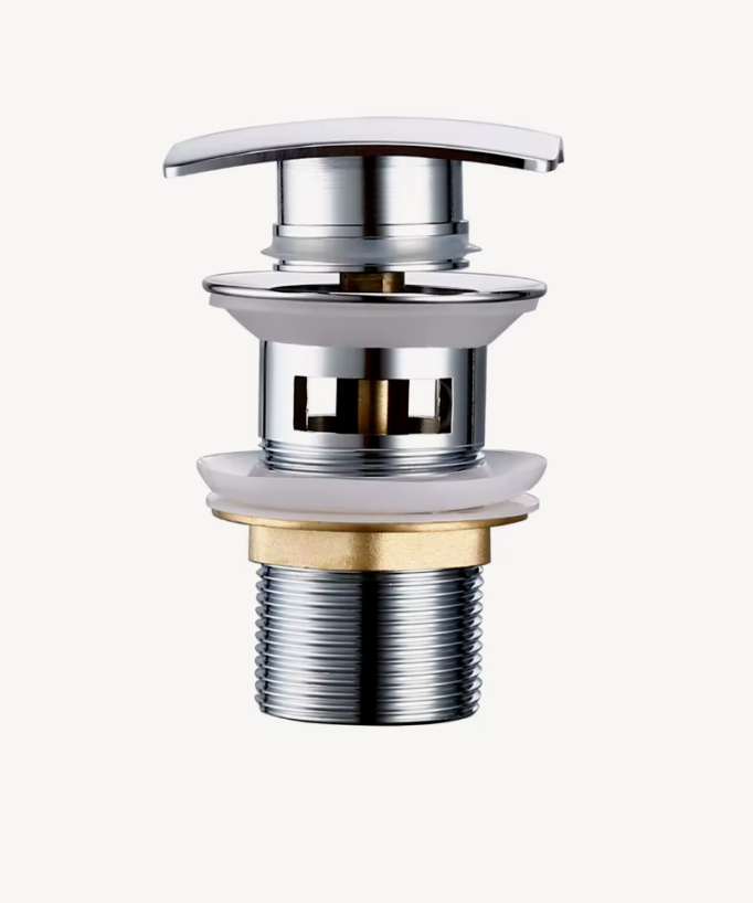 Bonde lavabo quadrata con troppopieno - Cromato