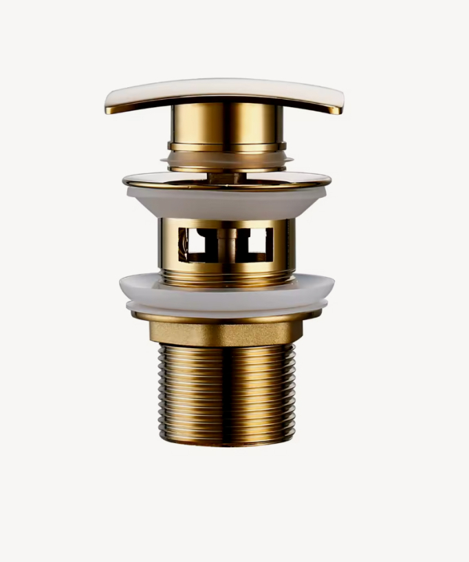 Bonde lavabo quadrata con troppopieno - Dorato