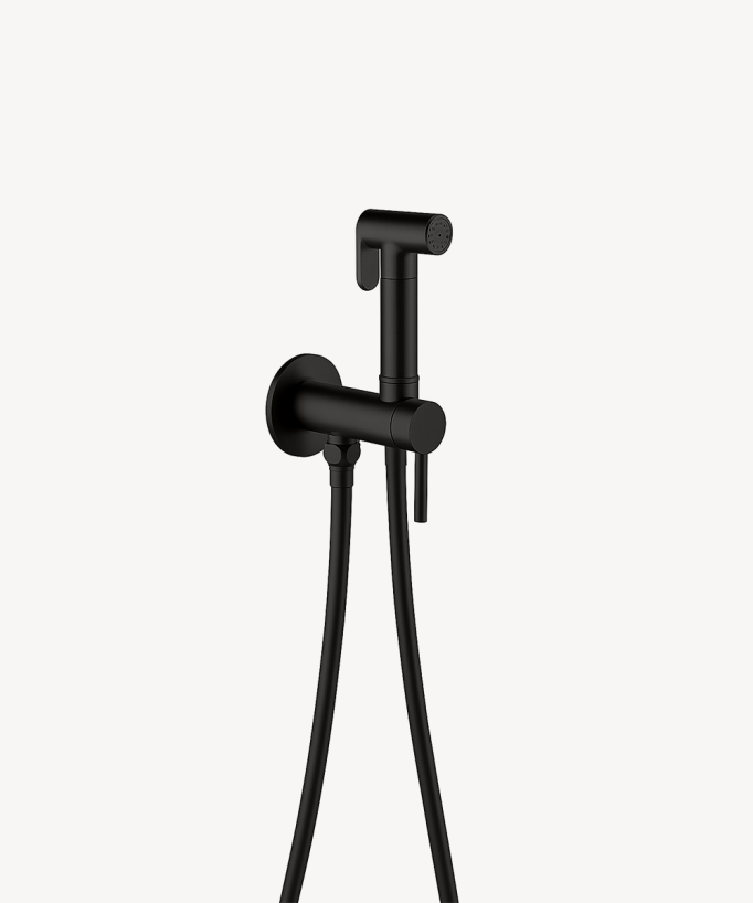 Miscelatore doccetta wc tondo da incasso Nero - Corbeau