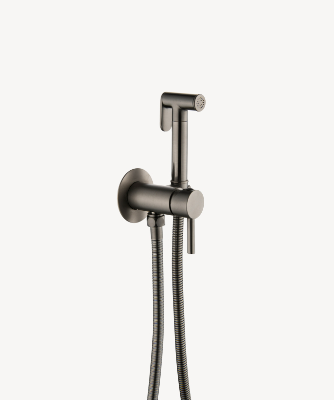 Miscelatore doccetta wc tondo da incasso Gun metal - Corbeau