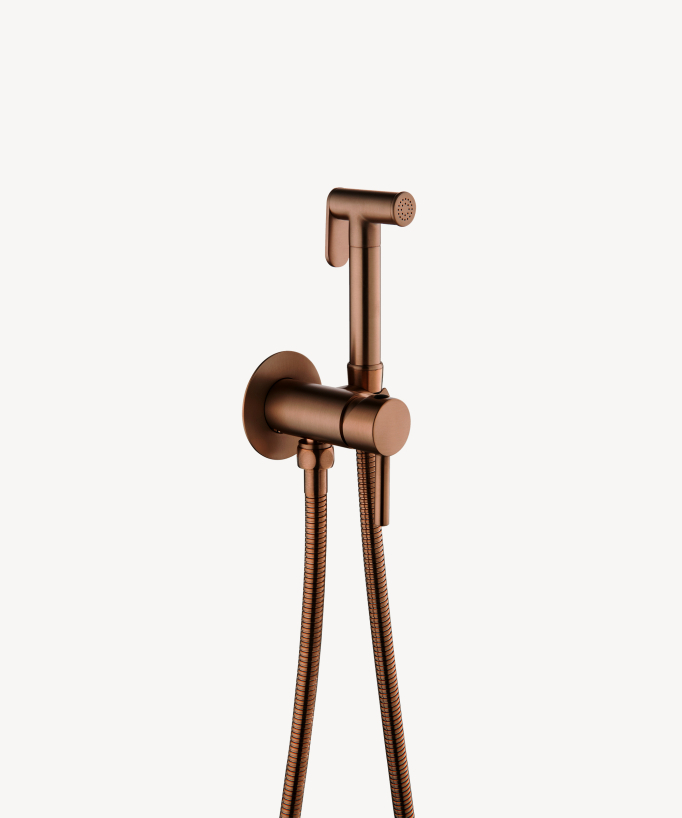 Miscelatore doccetta wc tondo da incasso Oro rosa spazzolato - Corbeau