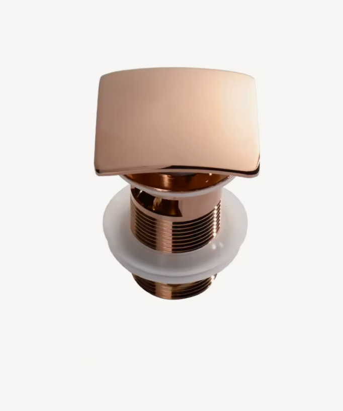 Bonde lavabo quadrata con troppopieno - Oro rosa