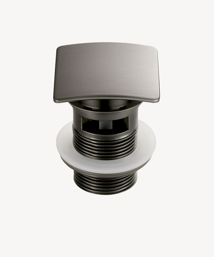 Piletta lavabo quadrata con troppopieno - Gun metal