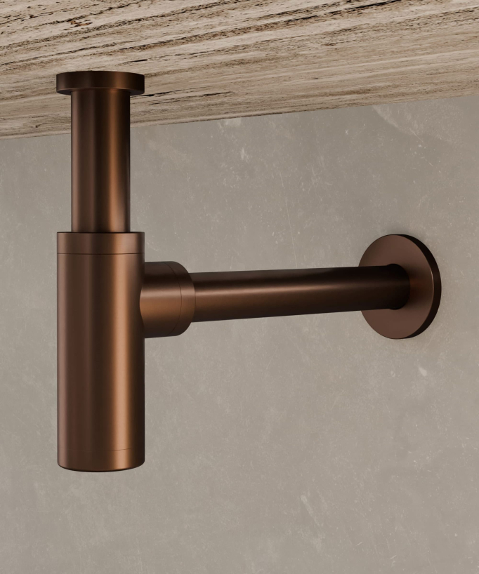 Sifone lavabo - Oro rosa spazzolato - small