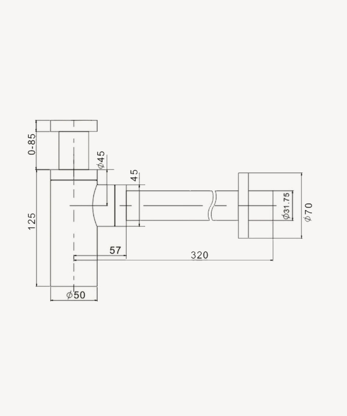 Sifone per lavabo - Bronzo