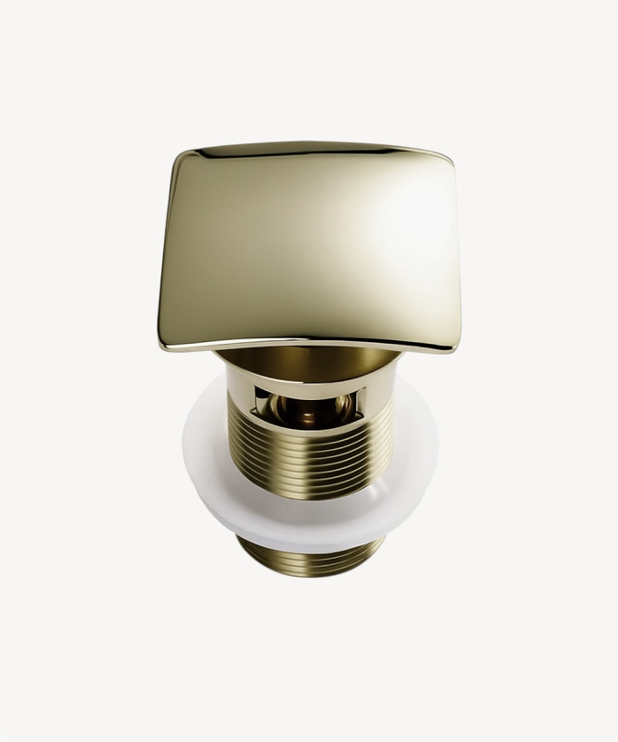 Piletta lavabo clic-clac quadrata Con troppopieno - Champagne