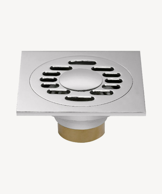 Sifone da pavimento da incasso - Cromato - small