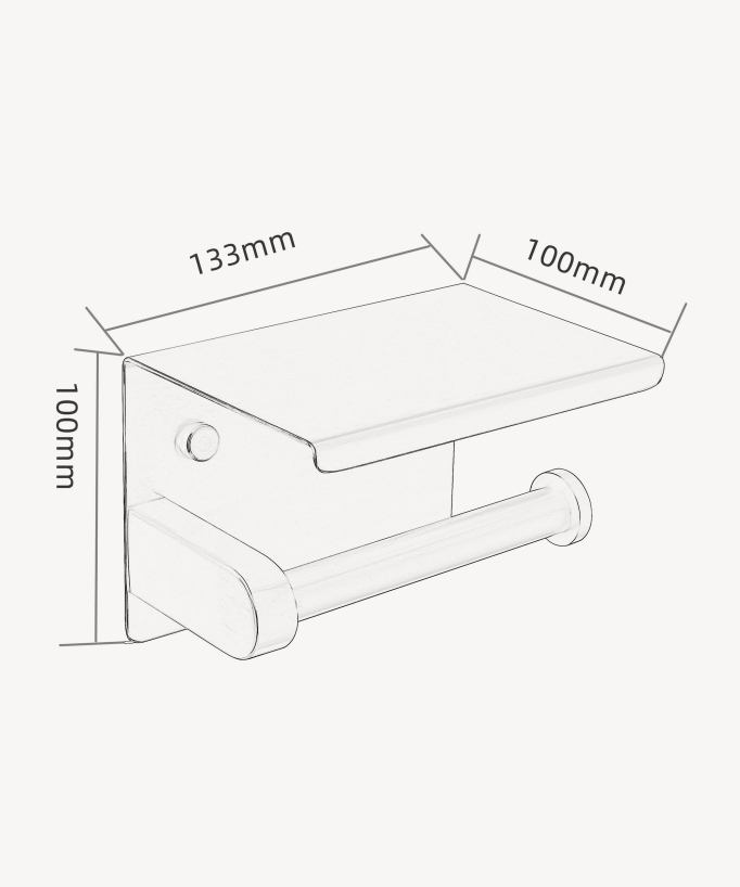 Porta rotolo WC con supporto smartphone - Nickel spazzolato