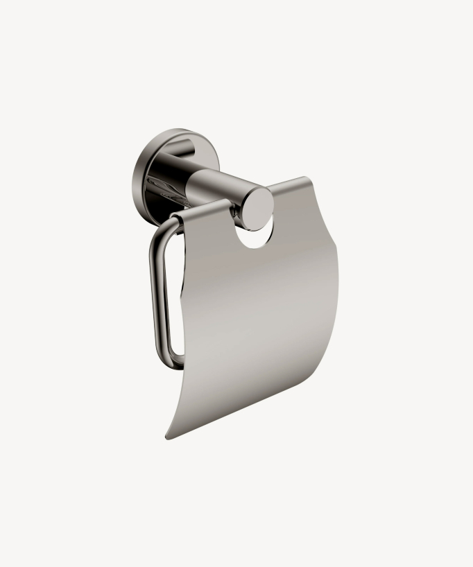 Porta rotolo con coperchio Nickel spazzolato - Corbeau