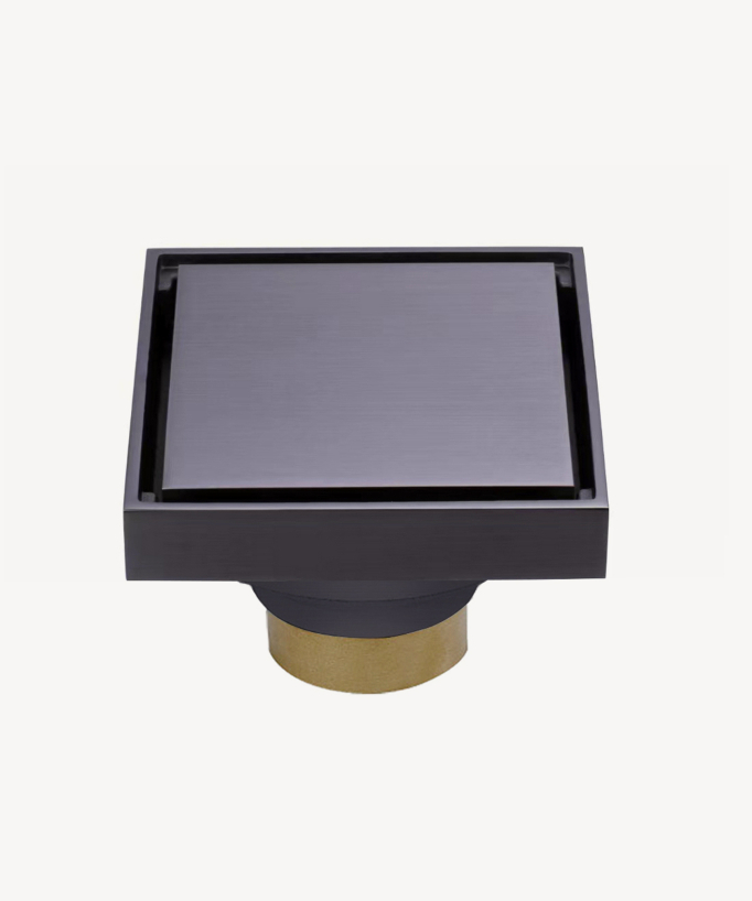 Sifone a pavimento quadrato - Gunmetal - small