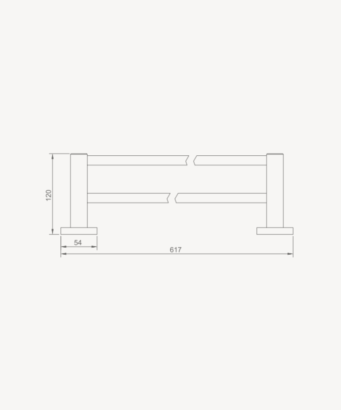 Portasalviette a muro doppia barra Gunmetal - Corbeau