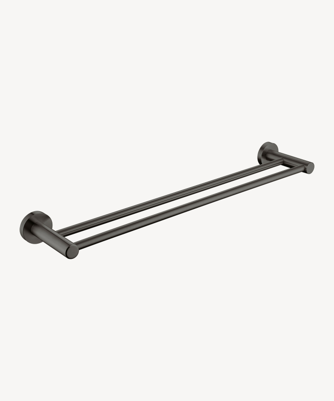 Portasalviette a muro doppia barra Gunmetal - Corbeau