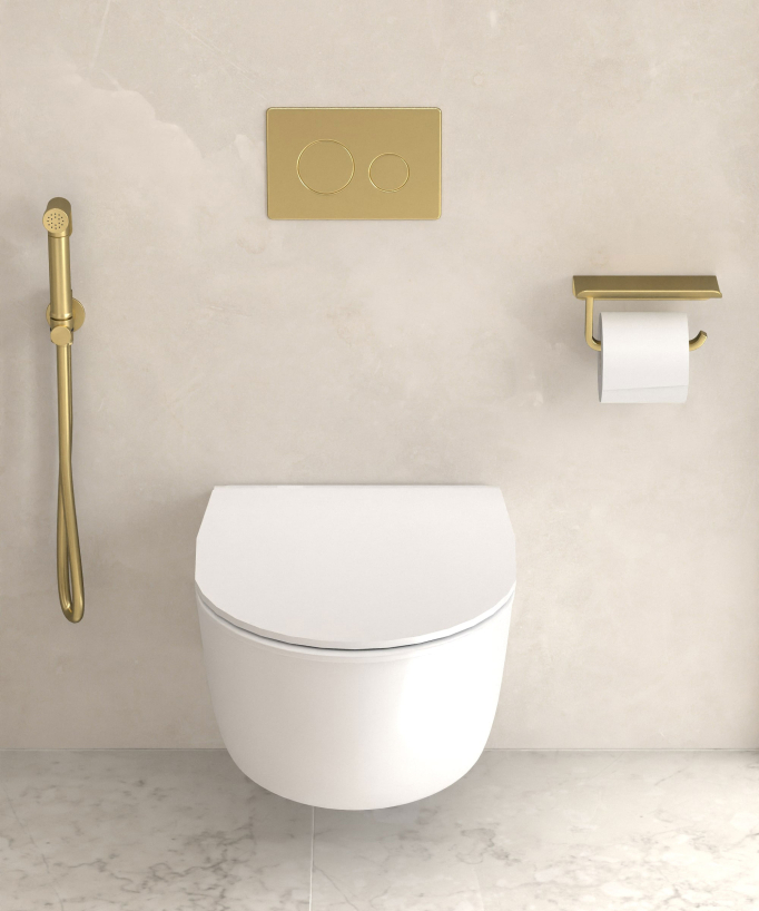 Portarotolo WC a muro Dorato spazzolato - Corbeau - small