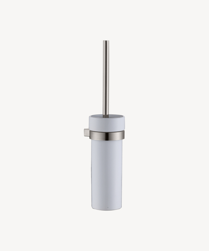 Portascopino WC da parete in acciaio inox Nickel spazzolato - Sirius - small