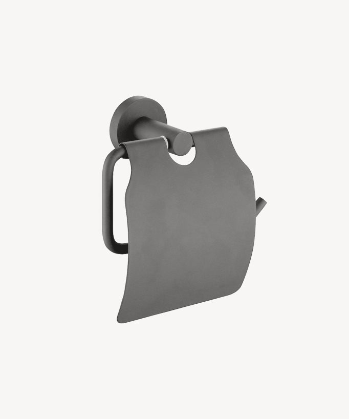 Portarotolo WC con coperchio Gunmetal - Corbeau