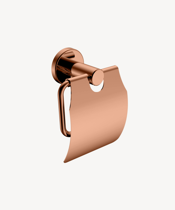 Portarotolo WC con coperchio Oro rosa - Corbeau