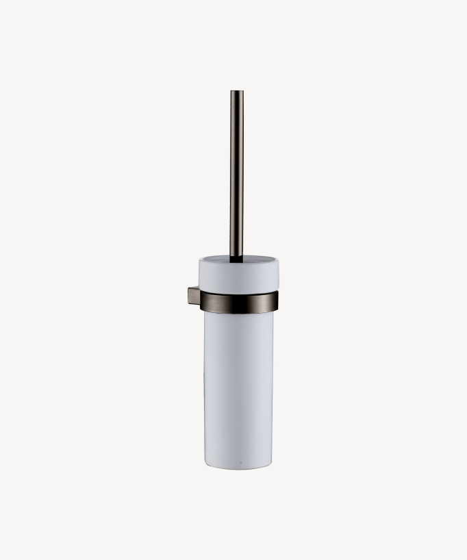 Portascopino WC da parete in acciaio inox Gunmetal - Sirius - small